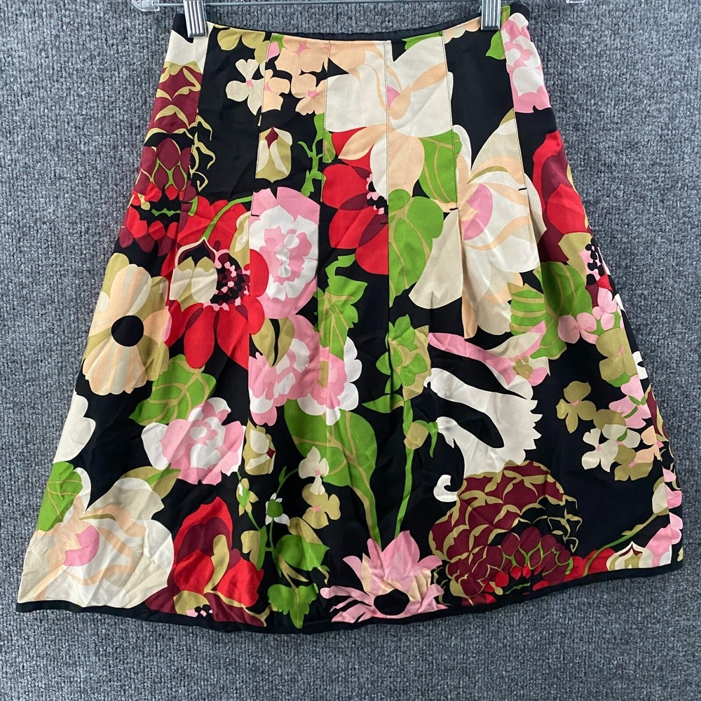 Vintage Talbots Petite Silk Skirt Womens 2P Floral High Rise Flowy 90s Romantic